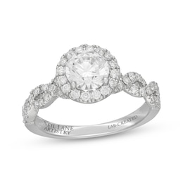Neil Lane Artistry Round-Cut Lab-Grown Diamond Halo Engagement Ring 1-5/8 ct tw 14K White Gold