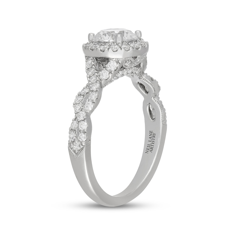 Main Image 2 of Neil Lane Artistry Round-Cut Lab-Grown Diamond Halo Engagement Ring 1-5/8 ct tw 14K White Gold
