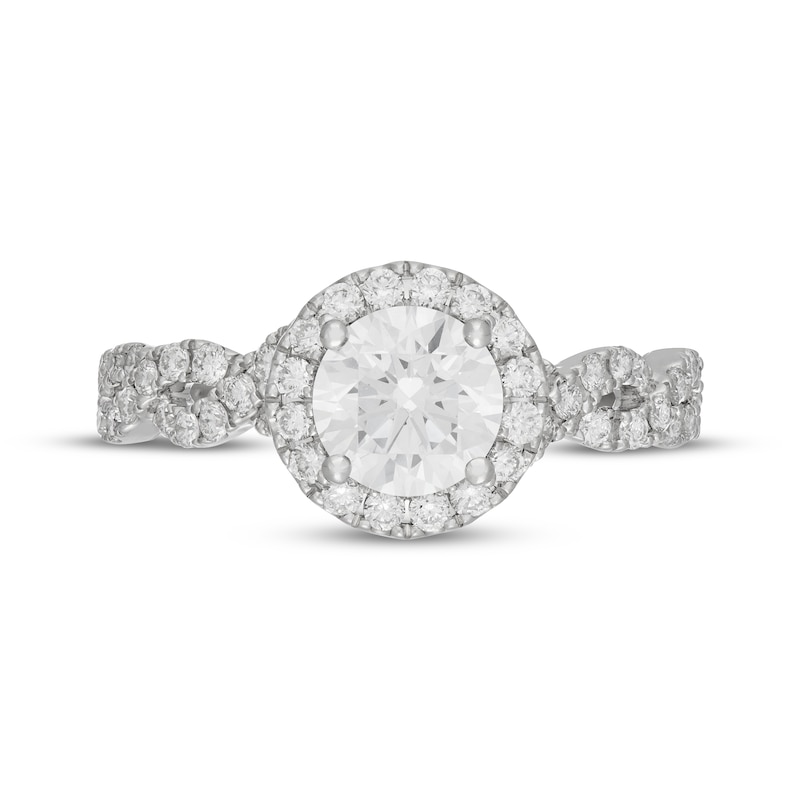 Main Image 3 of Neil Lane Artistry Round-Cut Lab-Grown Diamond Halo Engagement Ring 1-5/8 ct tw 14K White Gold