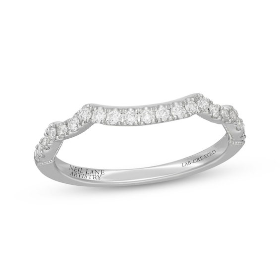 Neil Lane Artistry Lab-Grown Diamond Contoured Wedding Band 1/4 ct tw 14K White Gold