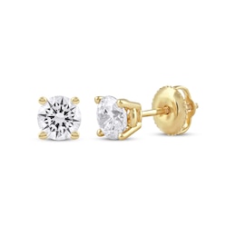 KAY Lab-Grown Diamonds Round-Cut Solitaire Stud Earrings 1 ct tw 14K Yellow Gold (F/SI2)