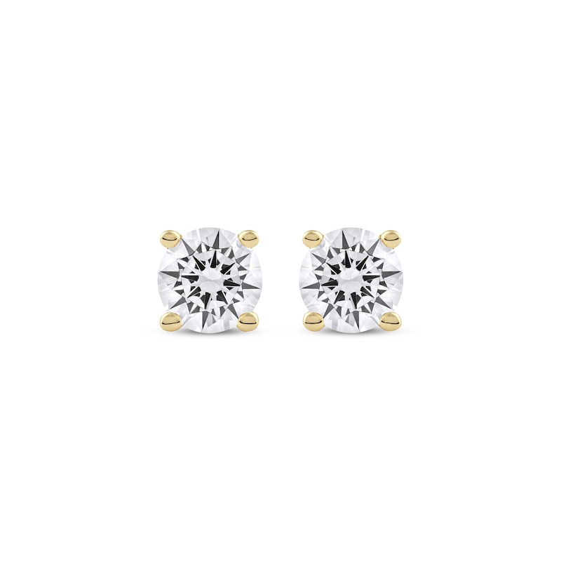 Main Image 2 of KAY Lab-Grown Diamonds Round-Cut Solitaire Stud Earrings 1 ct tw 14K Yellow Gold (F/SI2)