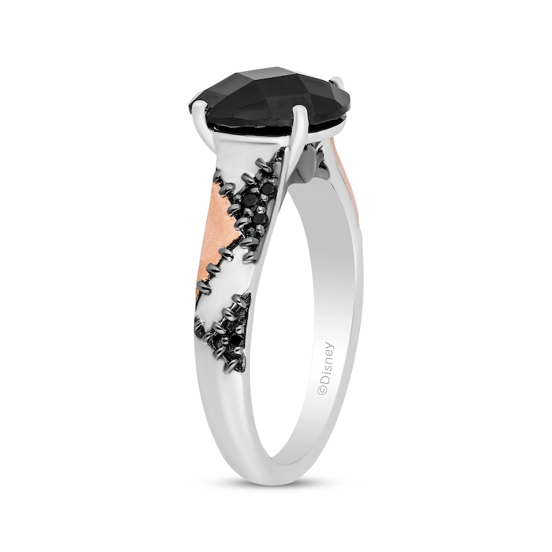 Main Image 2 of Disney Treasures The Nightmare Before Christmas Onyx Diamond Ring 1/20 ct tw Sterling Silver & 10K Rose Gold