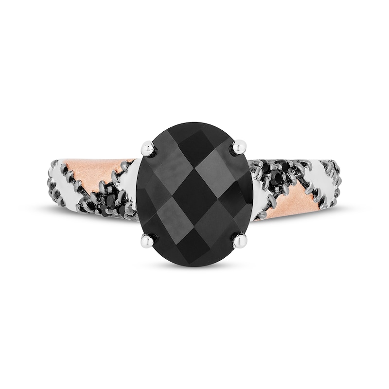 Main Image 3 of Disney Treasures The Nightmare Before Christmas Onyx Diamond Ring 1/20 ct tw Sterling Silver & 10K Rose Gold