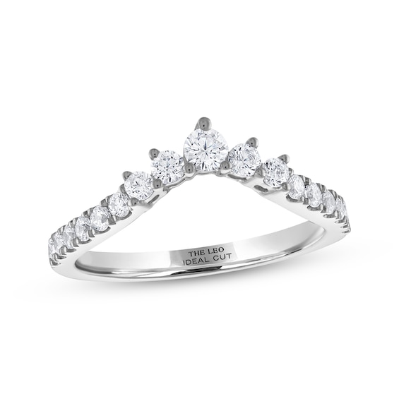 THE LEO Ideal Cut Diamond Graduated Contour Band 1/2 ct tw 14K White Gold
