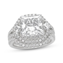 THE LEO Legacy Lab-Grown Diamond Princess-Cut Bridal Set 4-1/5 ct tw 14K White Gold