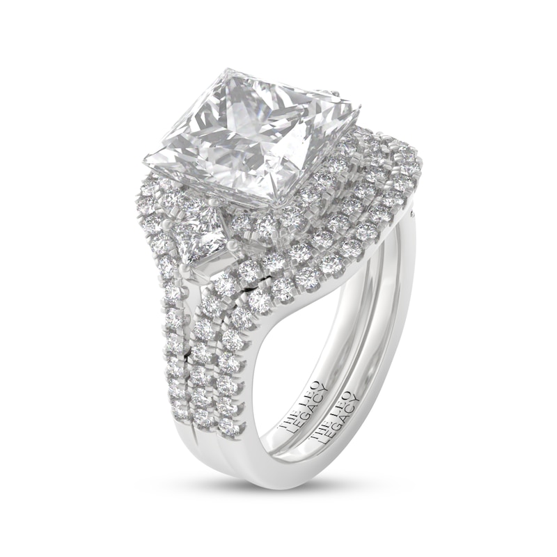 Main Image 2 of THE LEO Legacy Lab-Grown Diamond Princess-Cut Bridal Set 4-1/5 ct tw 14K White Gold
