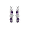 Thumbnail Image 2 of Multi-Shape Amethyst & White Lab-Created Sapphire Swirl Hoop Earrings Sterling Silver