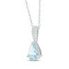 Thumbnail Image 2 of Pear-Shaped Aquamarine & Diamond Necklace 1/20 ct tw 10K White Gold 18&quot;