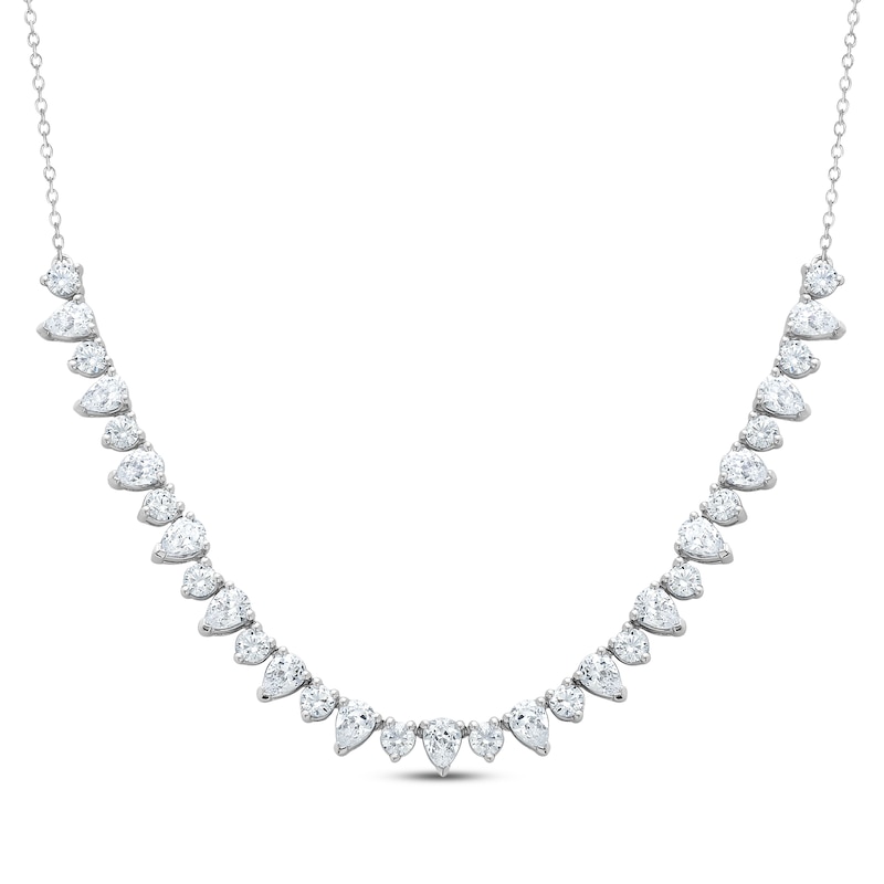 10k White Gold Black and White Diamond Triple Heart 17