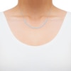 Thumbnail Image 1 of Lab-Created Diamonds by KAY Pear-Shaped & Round-Cut Riviera Necklace 3 ct tw 10K White Gold 17"