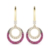 Thumbnail Image 2 of Le Vian Diamond & Ruby Dangle Earrings 3/8 ct tw Diamonds 14K Honey Gold