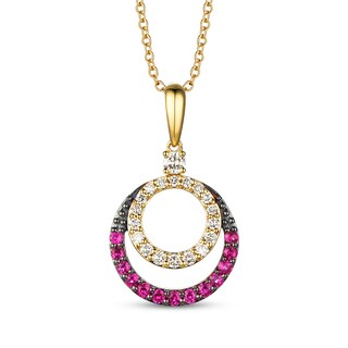 Le Vian Diamond & Ruby Necklace 1/4 ct tw Diamonds 14K Honey Gold 18
