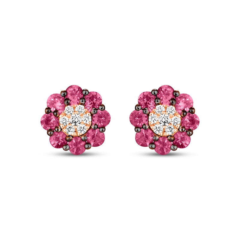 Main Image 2 of Le Vian Diamond & Ruby Stud Earrings 1/10 ct tw Diamonds 14K Strawberry Gold
