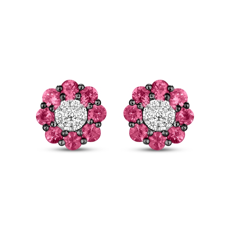 Main Image 2 of Le Vian Diamond & Ruby Stud Earrings 1/10 ct tw Diamonds 14K Vanilla Gold