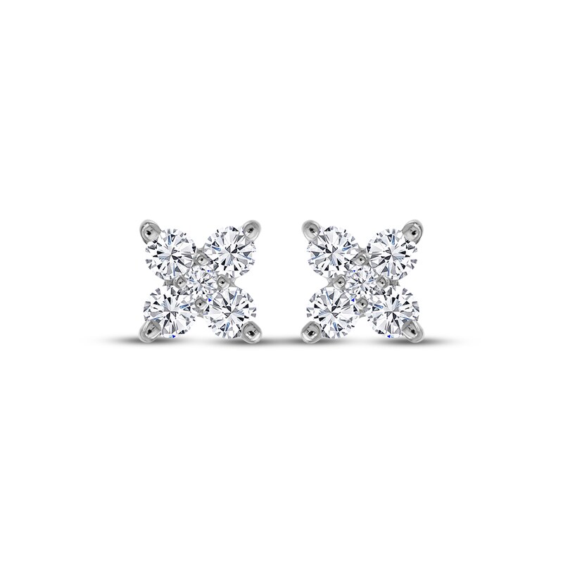 Main Image 2 of THE LEO Diamond Flower Stud Earrings 1/4 ct tw 14K White Gold