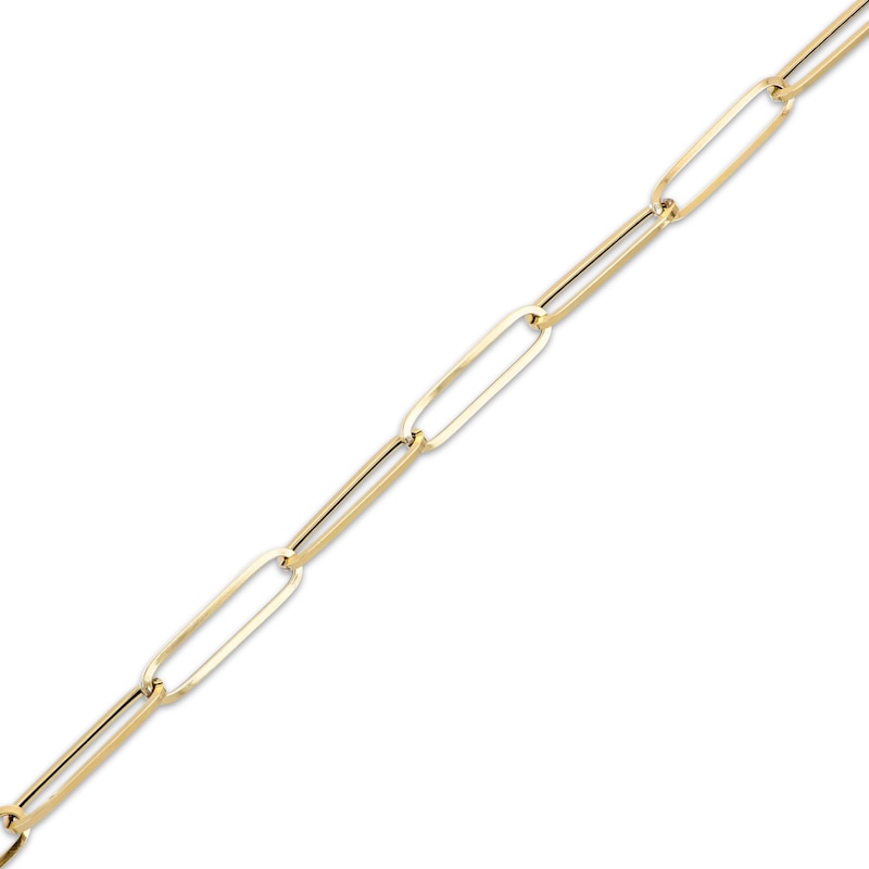 Hollow Paperclip Chain Bracelet 10K Yellow Gold 7.5"