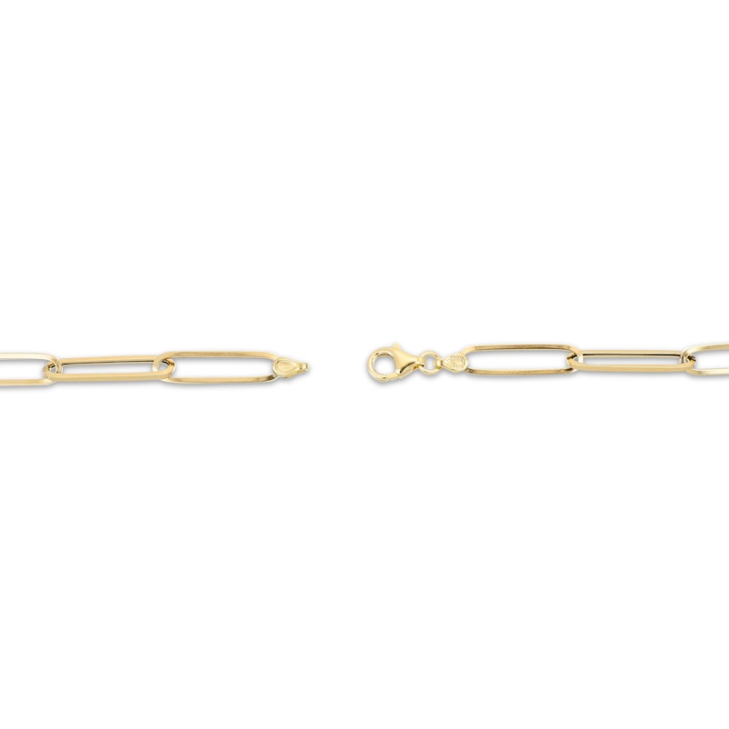 Hollow Paperclip Chain Bracelet 10K Yellow Gold 7.5"