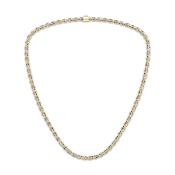 Men's Diamond Rope Chain Necklace 4-3/4 ct tw 10K Yellow Gold 20"