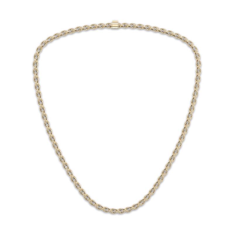 Men's Diamond Rope Chain Necklace 4-3/4 ct tw 10K Yellow Gold 20"