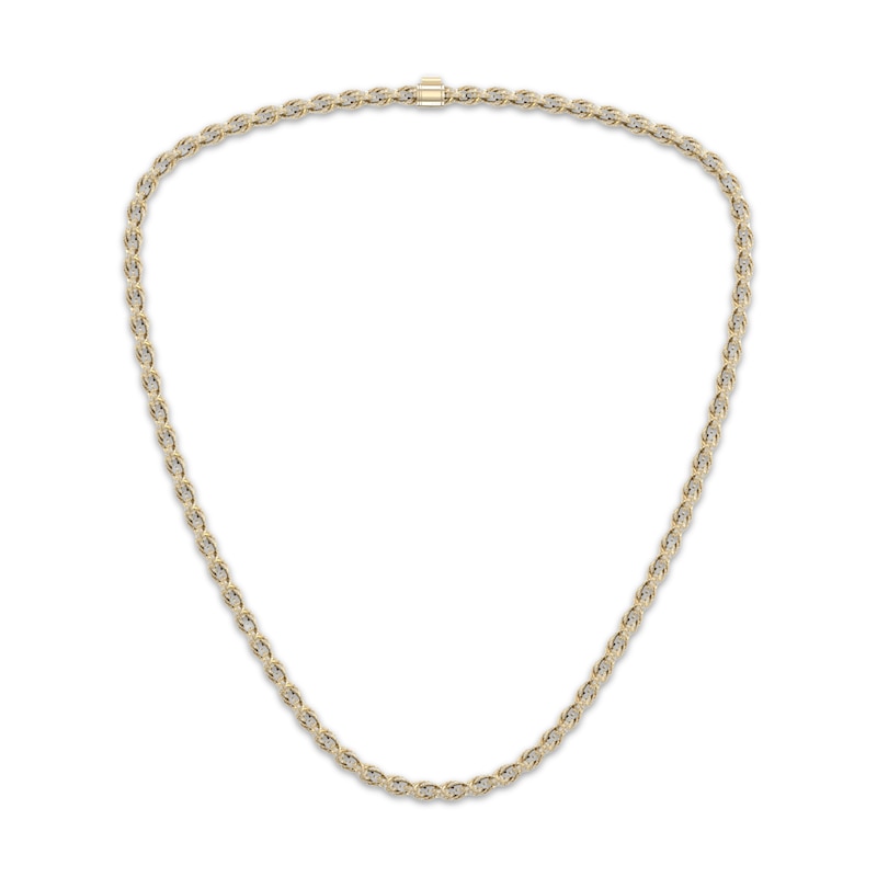 Main Image 1 of Men's Diamond Rope Chain Necklace 4-3/4 ct tw 10K Yellow Gold 20&quot;