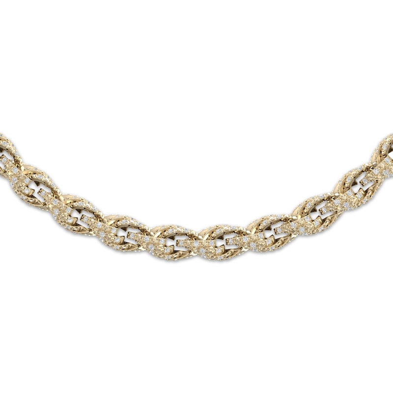 Men's Diamond Rope Chain Necklace 4-3/4 ct tw 10K Yellow Gold 20"