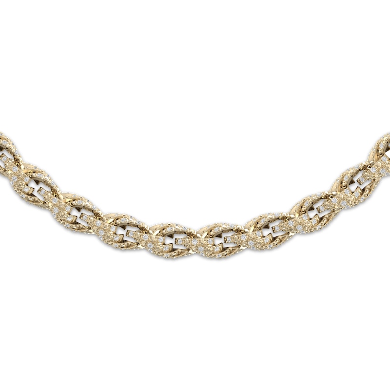 Main Image 2 of Men's Diamond Rope Chain Necklace 4-3/4 ct tw 10K Yellow Gold 20&quot;
