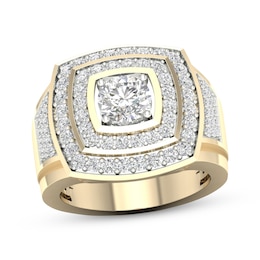 Men's KAY Lab-Grown Diamonds Signet Ring 2-1/2 ct tw 10K Yellow Gold