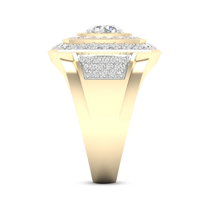 Main Image 3 of Men's KAY Lab-Grown Diamonds Signet Ring 2-1/2 ct tw 10K Yellow Gold
