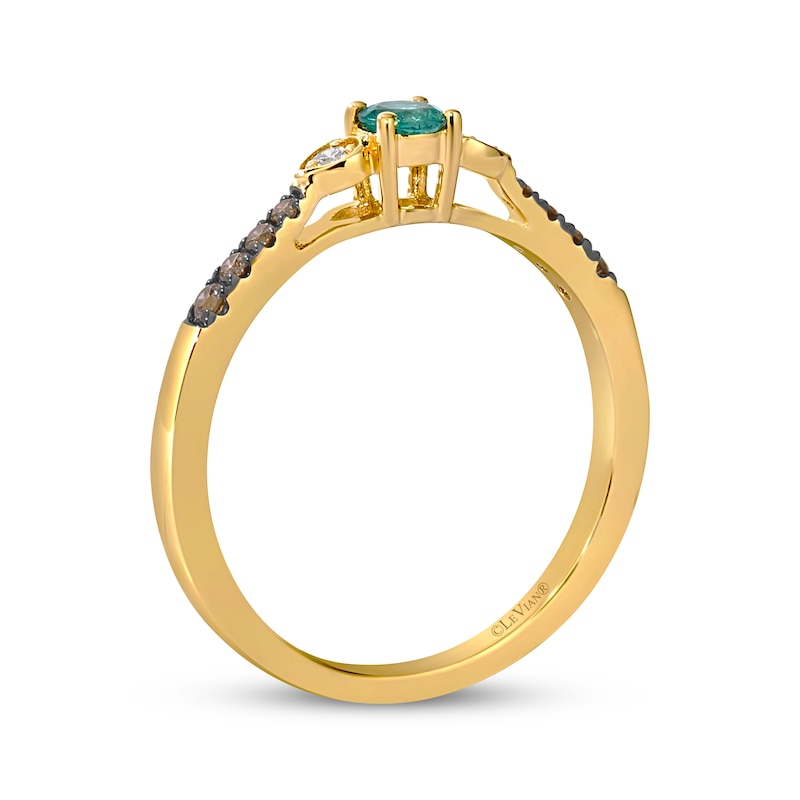 Main Image 3 of Le Vian Emerald Ring 1/8 ct tw Diamonds 14K Honey Gold