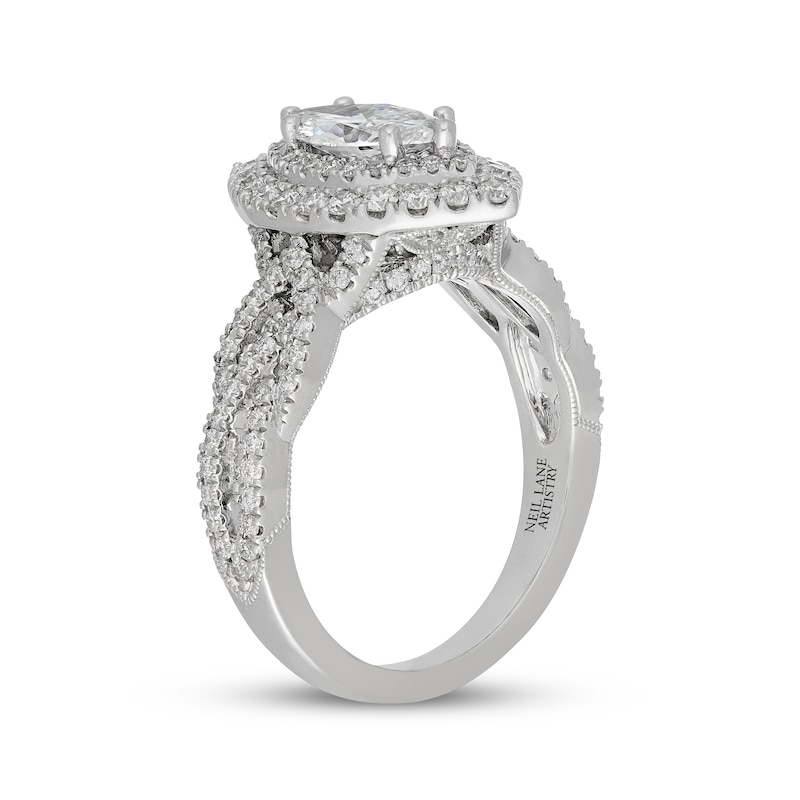 Main Image 2 of Neil Lane Artistry Heritage Marquise-Cut Lab-Grown Diamond Double Halo Engagement Ring 1-5/8 ct tw 14K White Gold