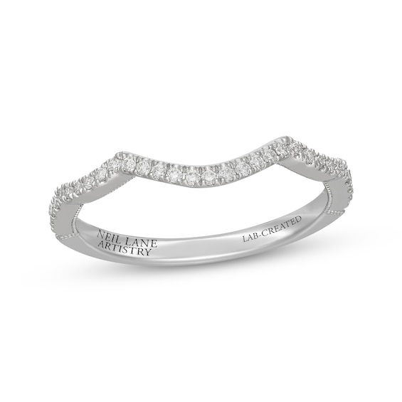 Neil Lane Artistry Heritage Lab-Grown Diamond Contoured Wedding Ring 1/6 ct tw 14K White Gold