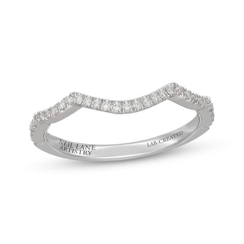 Main Image 1 of Neil Lane Artistry Heritage Lab-Grown Diamond Contoured Wedding Ring 1/6 ct tw 14K White Gold