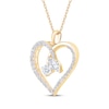 Thumbnail Image 2 of KAY Lab-Grown Diamonds Round & Marquise-Cut Open Heart Necklace 1 ct tw 14K Yellow Gold 18"
