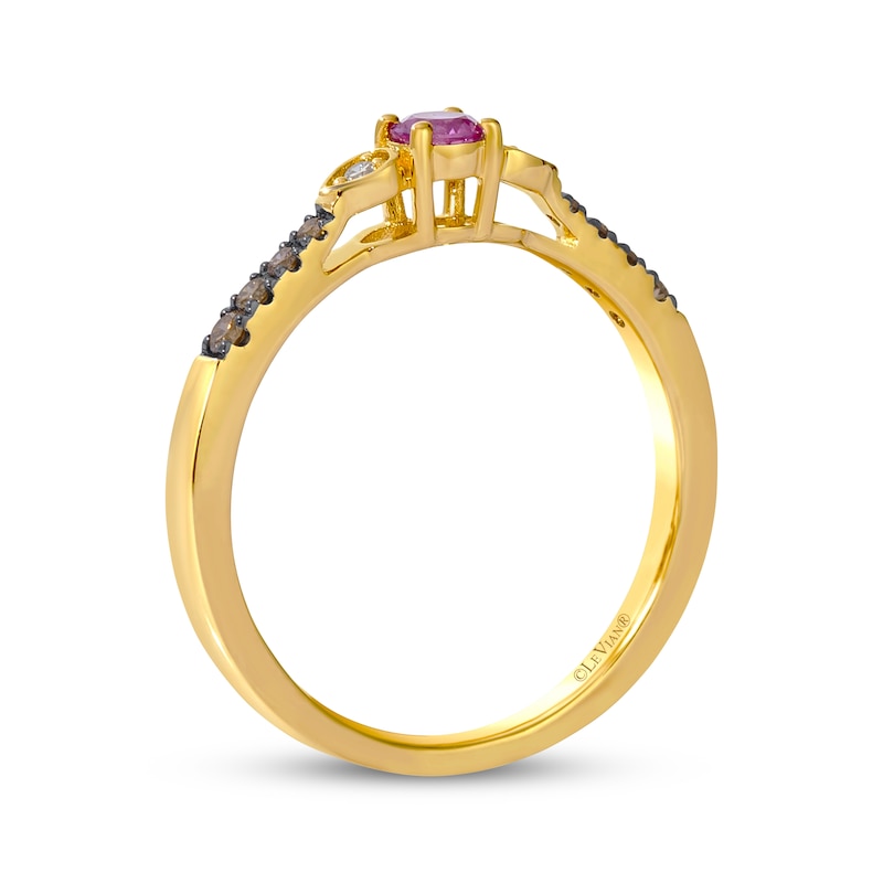 Main Image 3 of Le Vian Ruby Ring 1/8 ct tw Diamonds 14K Honey Gold