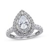 Thumbnail Image 1 of Lab-Grown Diamonds Pear-Shaped Double Halo Engagement Ring 2 ct tw 14K White Gold