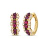 Thumbnail Image 1 of Le Vian Ruby Hoop Earrings 1/2 ct tw Diamonds 14K Honey Gold