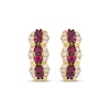 Thumbnail Image 2 of Le Vian Ruby Hoop Earrings 1/2 ct tw Diamonds 14K Honey Gold