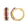 Thumbnail Image 3 of Le Vian Ruby Hoop Earrings 1/2 ct tw Diamonds 14K Honey Gold