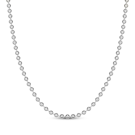 Bead Chain Necklace 4mm Solid Stainless Steel 20"