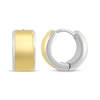 Thumbnail Image 3 of Men's Huggie Hoop Earrings Stainless Steel & Yellow Ion Plating