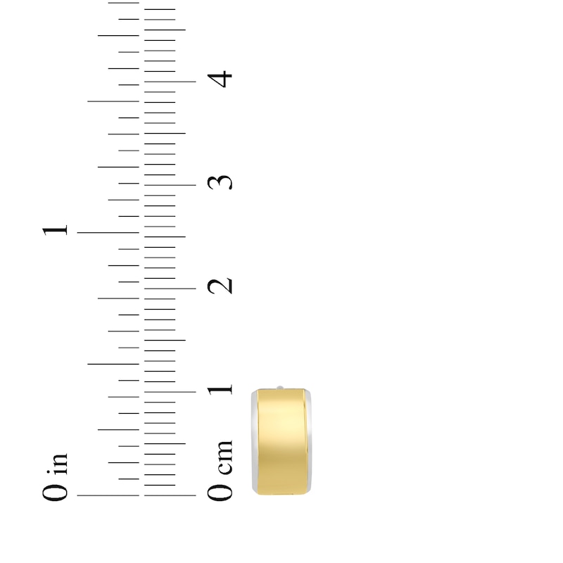 Main Image 5 of Men's Huggie Hoop Earrings Stainless Steel & Yellow Ion Plating