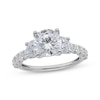 Thumbnail Image 1 of Lab-Grown Diamonds Round-Cut Three-Stone Engagement Ring 3-1/2 ct tw 14K White Gold