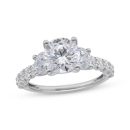 Lab-Grown Diamonds Round-Cut Three-Stone Engagement Ring 3-1/2 ct tw 14K White Gold