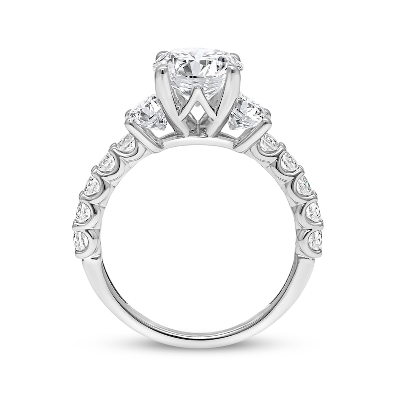 Main Image 2 of Lab-Grown Diamonds Round-Cut Three-Stone Engagement Ring 3-1/2 ct tw 14K White Gold