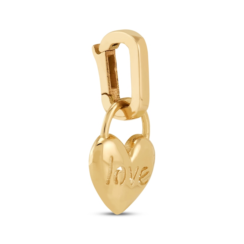Main Image 2 of Charmed Memories &quot;Love&quot; Cutout Heart Lock Charm 10K Yellow Gold