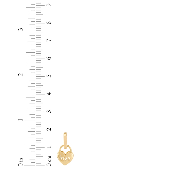 Main Image 5 of Charmed Memories &quot;Love&quot; Cutout Heart Lock Charm 10K Yellow Gold