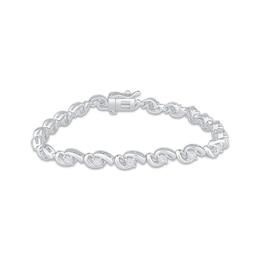 Diamond Bypass Link Bracelet 3/8 ct tw Sterling Silver 7"