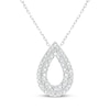 Thumbnail Image 1 of Diamond Two-Row Teardrop Necklace 1/2 ct tw 10K White Gold 18&quot;