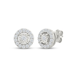 KAY Lab-Grown Diamonds Halo Stud Earrings 1/4 ct tw Sterling Silver
